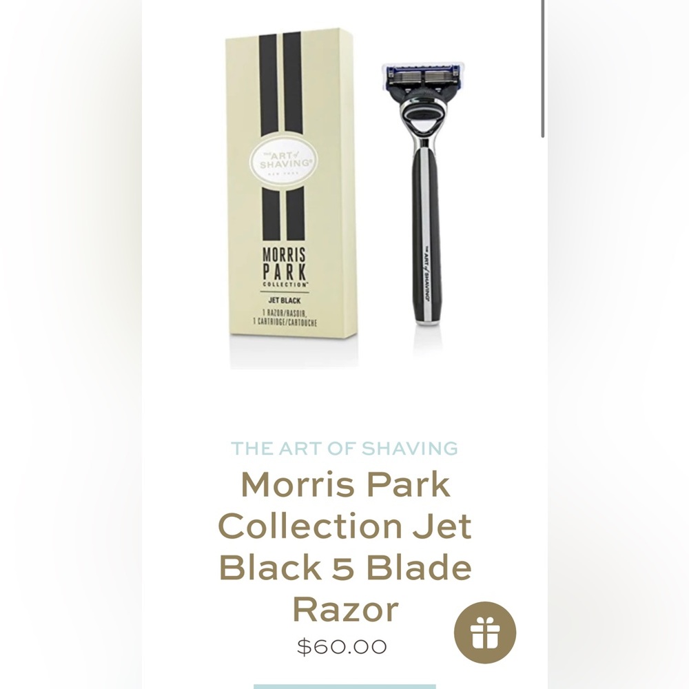 The Art of Shaving Morris Park Collection Jet Black razor and cartridge